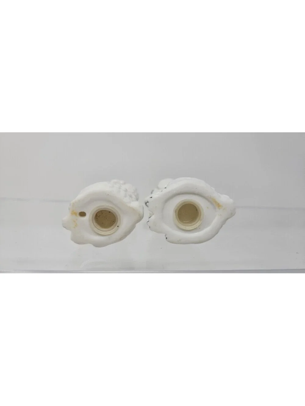 Vintage Pair Of White Sitting Poodles Salt & Pepper Shakers Set MCM Style